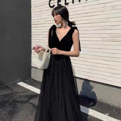 Black Evening Dress, Long Prom Dress, Sexy Party..