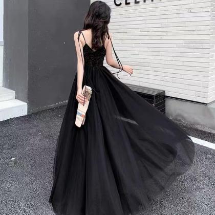 Sexy,spaghetti Strap Party Dress,black Dress,cute..