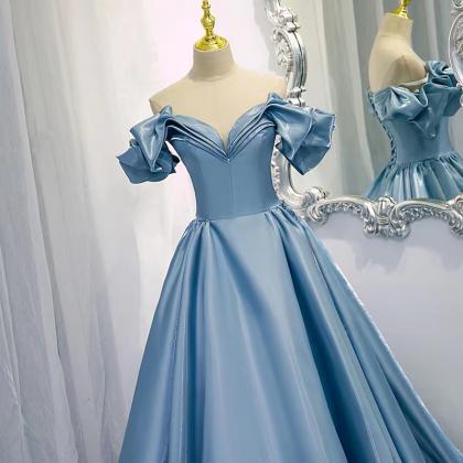 Silkly birthday dresses,blue evenin..