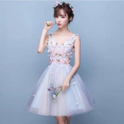 Fairy party dress,gray blue prom dr..