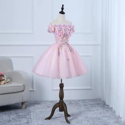 Sleeveless Homecoming Dress,pink Prom Dress,chic..