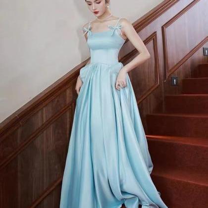 Long Prom Dress, Light Blue Party Dress, Cute..