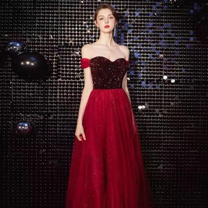 Red prom dress, sexy party dress,of..