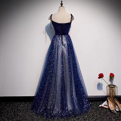 Dream evening dress, navy blue prom..