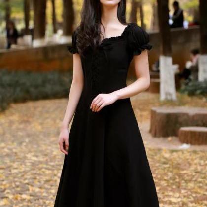 Black Prom Gown , Off-shoulder Party Dress, Sweet..