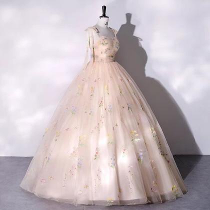 Champagne Prom Dress, Chic Ball Gown..
