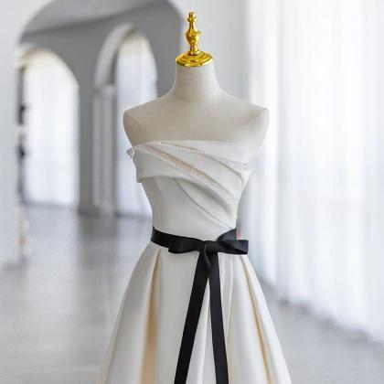 Light Wedding Dress, Strapless Bridal Dress,..