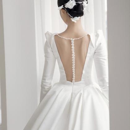 Satin Light Wedding Dress , Bridal Wedding..