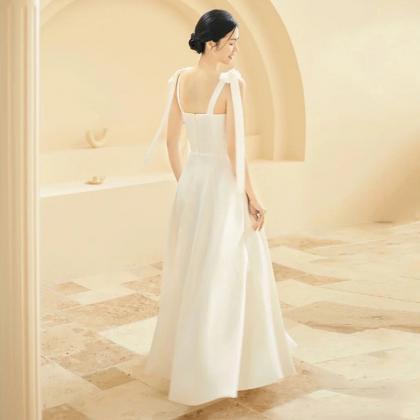 Spaghetti Strap Wedding Dress, White Bridal Dress,..