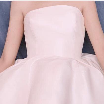 Strapless Evening Dress, Simple Party Dress, White..
