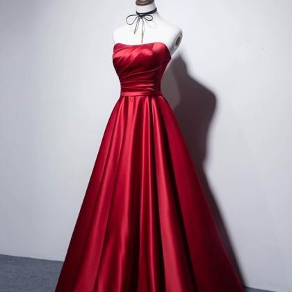 Strapless Evening Dress,red Prom Dress ,luxury..