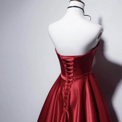 Strapless Evening Dress,red Prom Dress ,luxury..