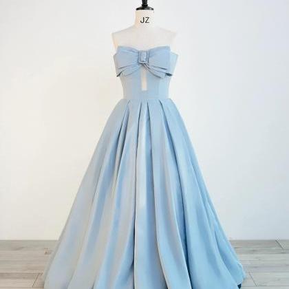 Strapless Evening Dress,blue Prom Dress ,cute..