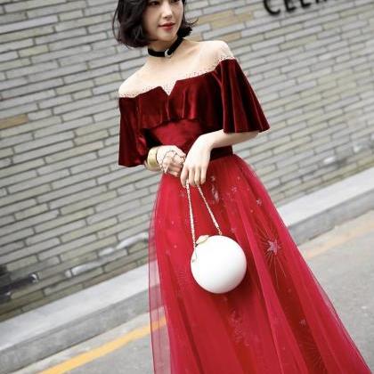 Red Dress,elegant Prom Dress, Temperament Evening..