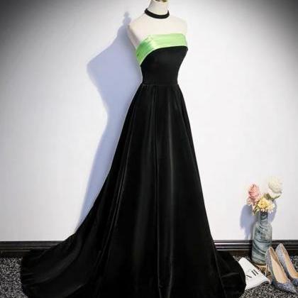 Black Strapless Gown, Noble Prom Dress,high..