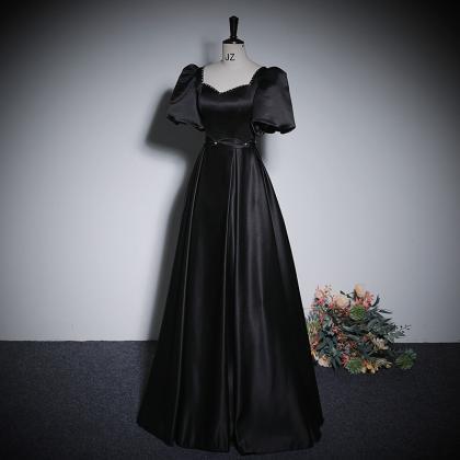 Off Shoulder Evening Dress ,black Prom Dress,sexy..