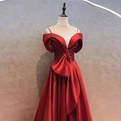 Spaghetti Strap Evening Dress ,red Prom Dress,sexy..