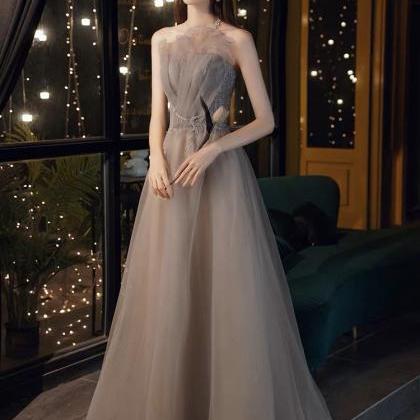 Grey Evening Gown, Birthday Fairy Prom Dress, High..