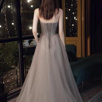 Grey Evening Gown, Birthday Fairy Prom Dress, High..