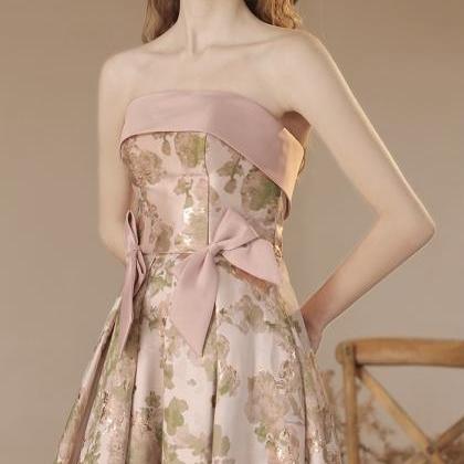 Pink Bridesmaid Dresses, Mid-length Satin Dresses,..