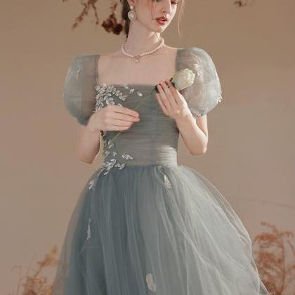 Cute Prom Dress, Green Bridesmaid Dress, Fairy..