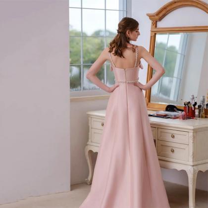 Halter Neck Prom Dresses, Pink Party Dresses, Sexy..