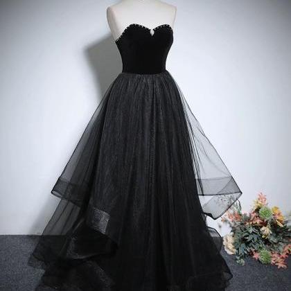 Black Party Dress,tulle Evening Gown,halter Neck..