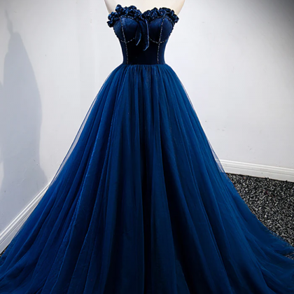 Enchanted Sapphire Evening Gown