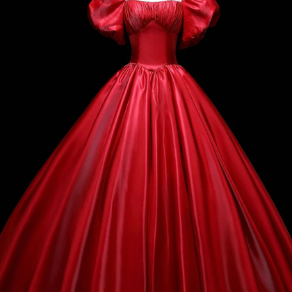 Classic Elegance Red Satin Gown
