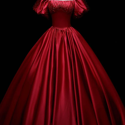 Classic Elegance Red Satin Gown