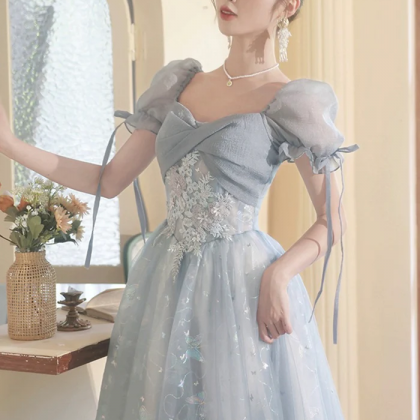 Beautiful Tulle Short Sleeves Formal Dress With..