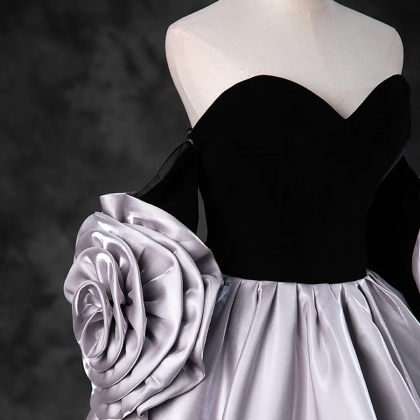 Enchanting Satin Ballgown With Puffed Sleeves
