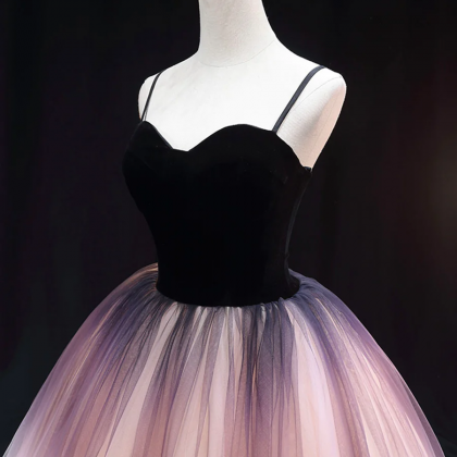 Lovely Ombre Tulle Floor Length Party Dresses,..