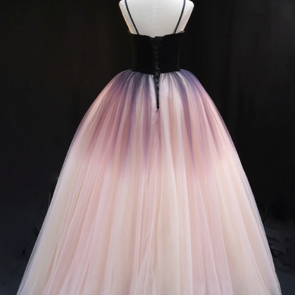 Lovely Ombre Tulle Floor Length Party Dresses,..