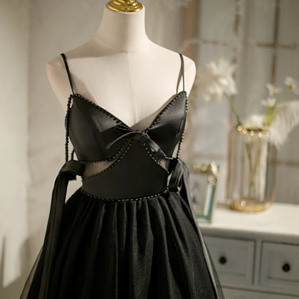Black Tulle Short Prom Dress, Black Homecoming..