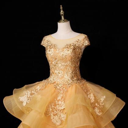 Gorgeous Champagne Ball Gown Sweet 16 Gown With..