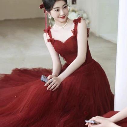 Spaghetti Strap Prom Gowns, Red Party..