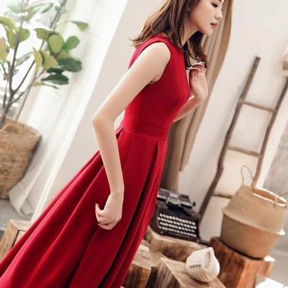 Red Satin Prom Gown,cute Homecoming Dress,formal..