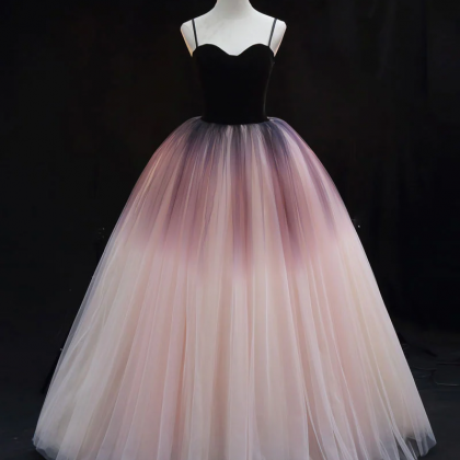 Unique Sweetheart Neck Tulle Long Prom Dress
