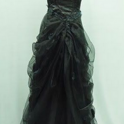 Black Chiffon Prom Dress,sexy Spaghetti Straps..