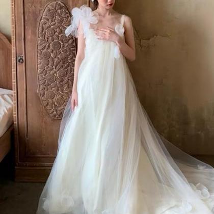 White Bridal Wedding Dress Fairy Halter Bridal..