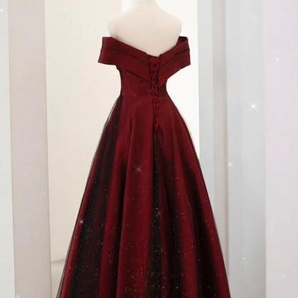 Red Long Prom Dress A Line Evening Gown,off..
