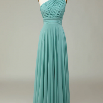 Chffion Prom Dresses, A-line One Shoulder Sea..