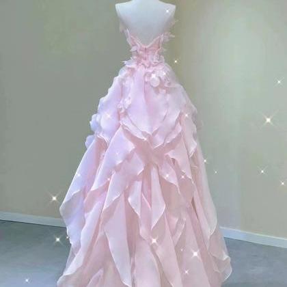 Pink Princess Evening Dress, Fairy Party Dress,..