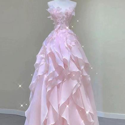 Pink Princess Evening Dress, Fairy Party Dress,..