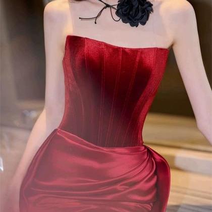Sexy Red Prom Dresscharming Velvet And Satin..