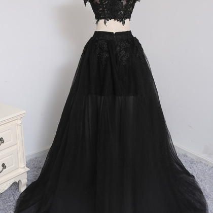 Sexy Two Pieces A-line V-neck Cap Sleeves Tulle..