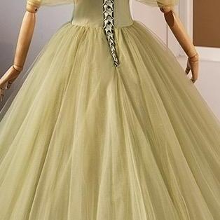 Fairy Green Off Shoulder Tulle Floor Length Prom..