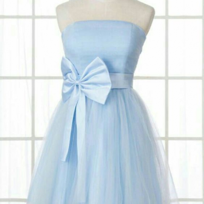 Girly Simple Short Graduation Dress ,blue..