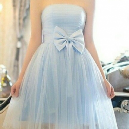 Girly Simple Short Graduation Dress ,blue..